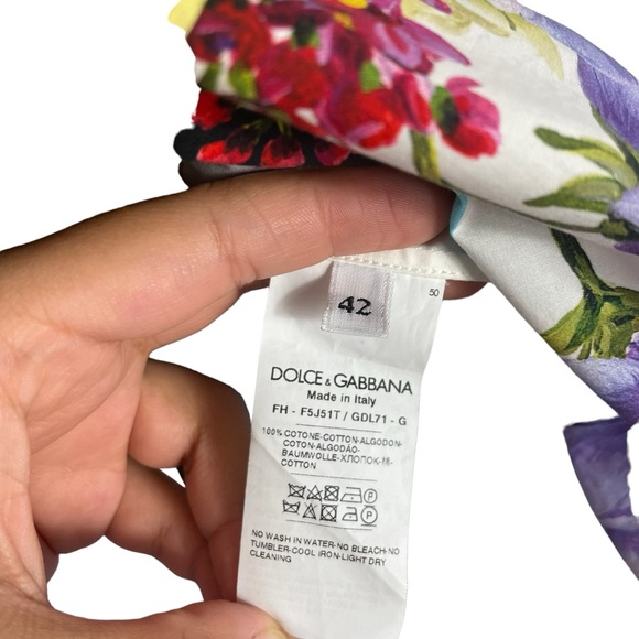 Dolce & Gabbana Multicolor Floral Printed Cotton Contrast Trim Detail Shirt 42 - Picture 5 of 5